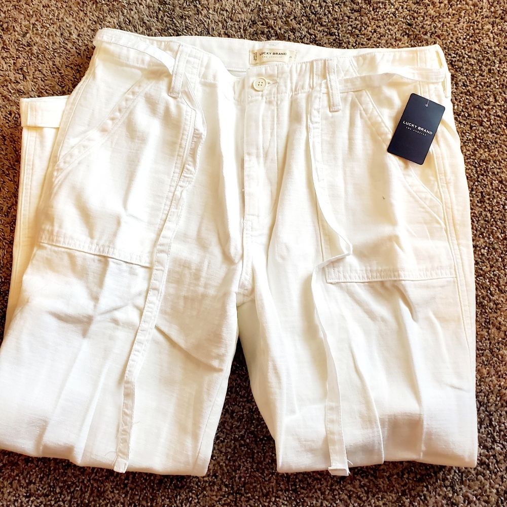 Lucky Mid Rise Straight White Jeans